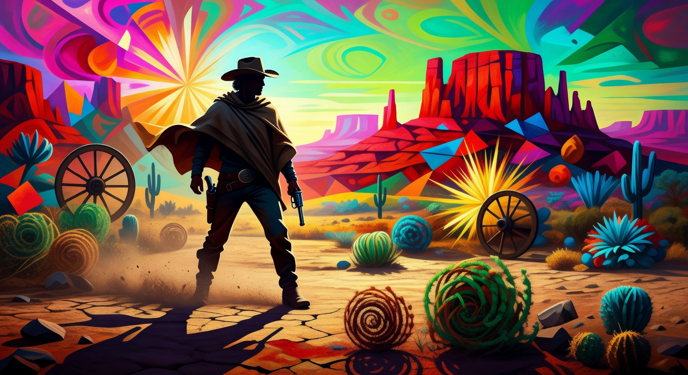 Colorful abstract vibrant western theme game background